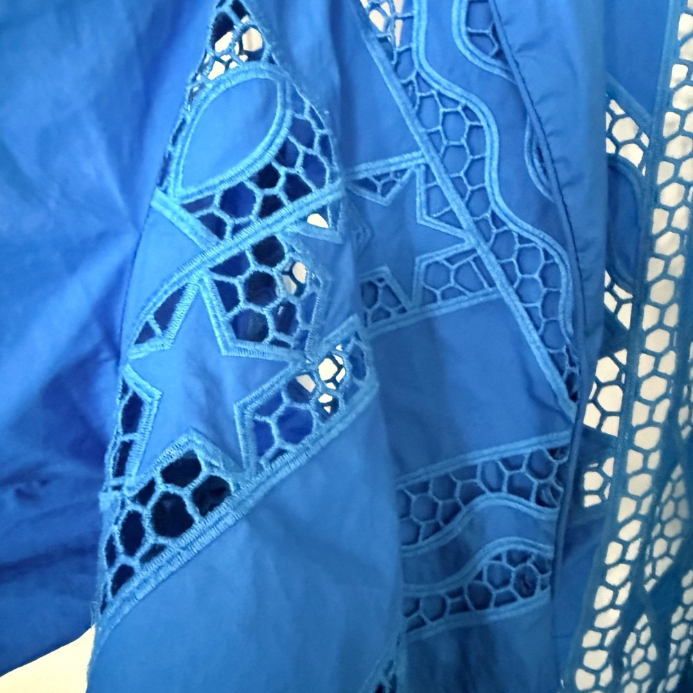 FARM Rio Blue Striped Richelieu Crop Top - Picture 5 of 6